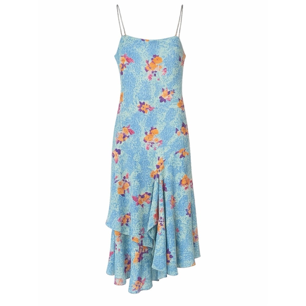 URBAN OUTFITTERS Y2K Floral Leopard Print Asymmetrical Maxi Slip Dress Size S